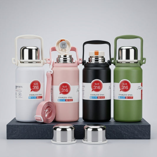 Premium SUS 316 Stainless Steel Vacuum Flask | 1000ml High-Capacity Travel Thermos