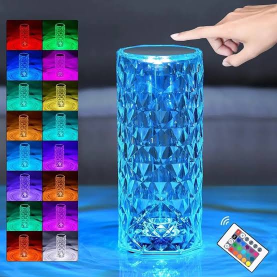 16-Color RGB Rechargeable LED Crystal Diamond Lamp