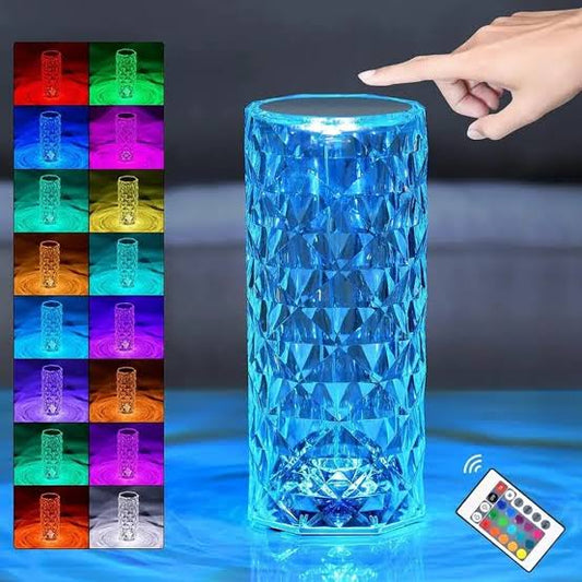 16-Color RGB Rechargeable LED Crystal Diamond Lamp