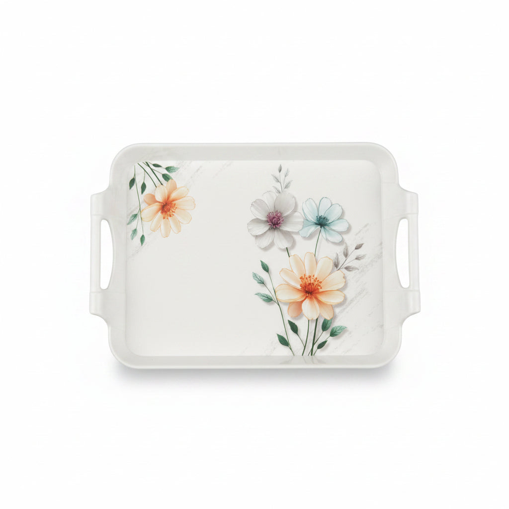 3-Piece Nested Melamine Food & Drink Serving Tray Set