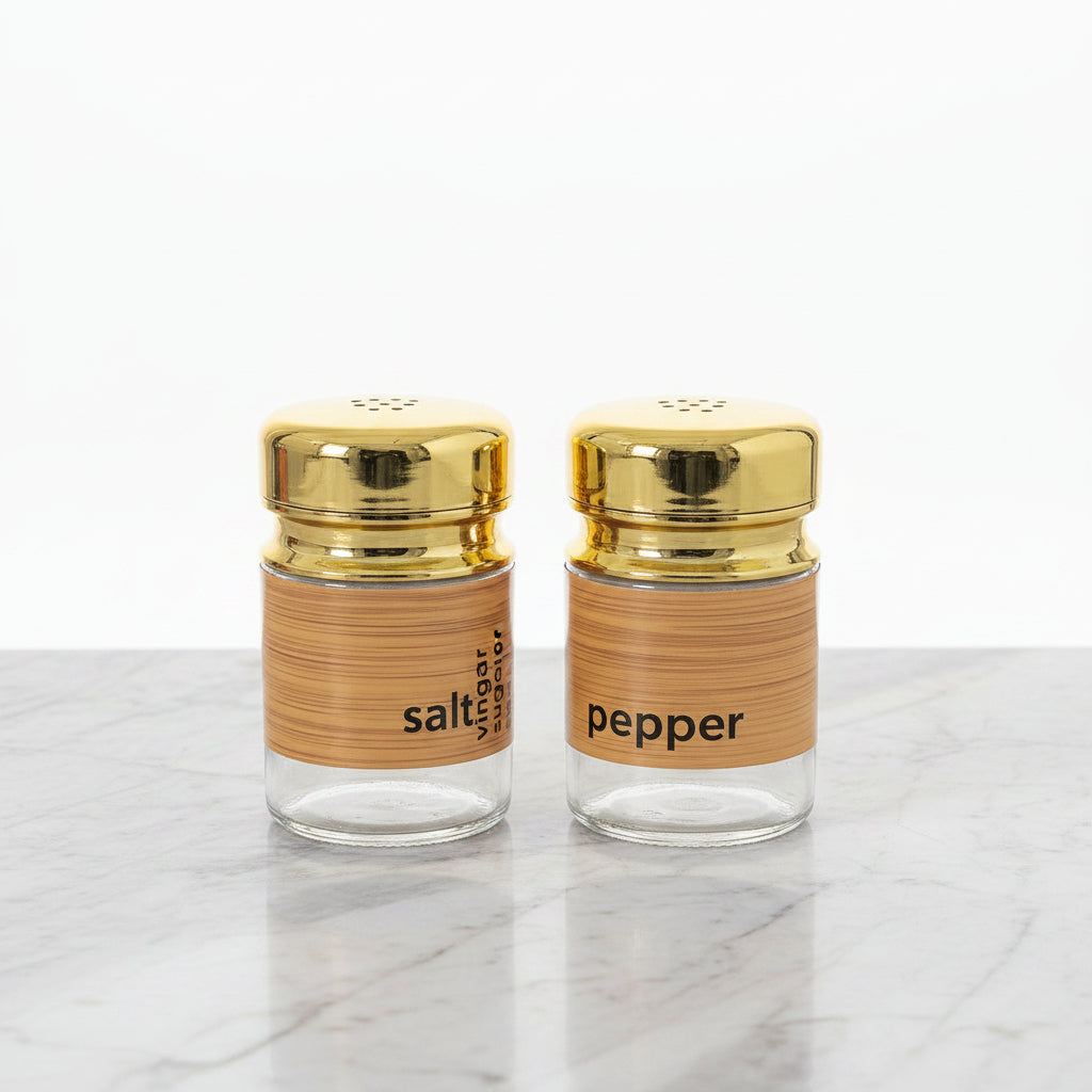 Marble & Gold Spice Shaker | Adjustable Glass Seasoning Jar, 3 Designs