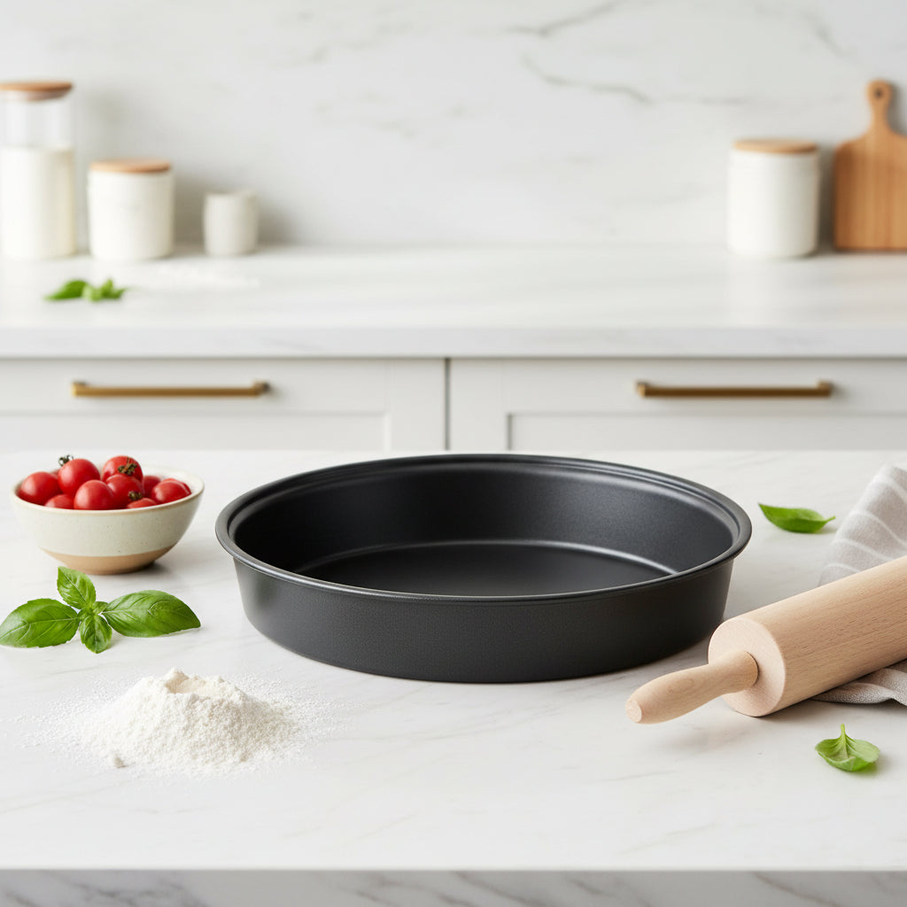 Deep Dish Pizza Pan | Non-Stick 9.5"/12" Carbon Steel Tray