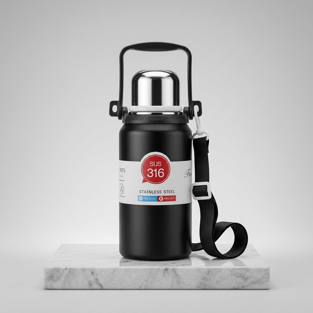Premium SUS 316 Stainless Steel Vacuum Flask | 1000ml High-Capacity Travel Thermos