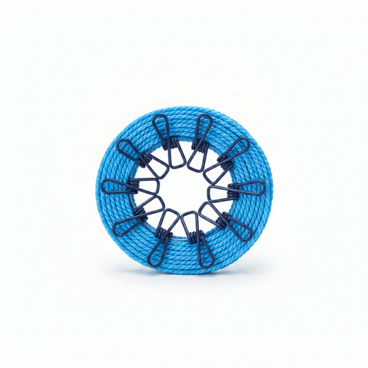 3m Portable Clothesline | Windproof Laundry Rope with 8 Clips