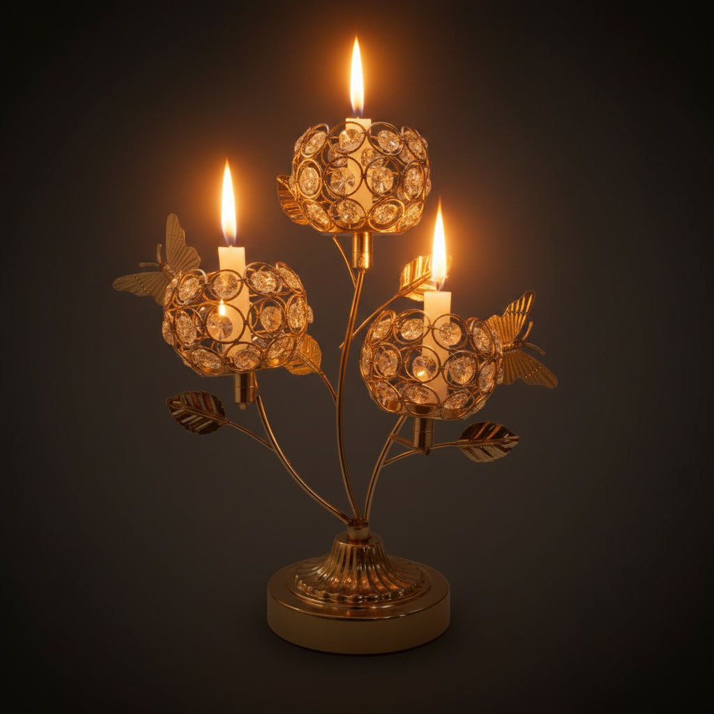 Abstract Tree Metal Art Candle Holder | Modern Tabletop Silhouette Centerpiece