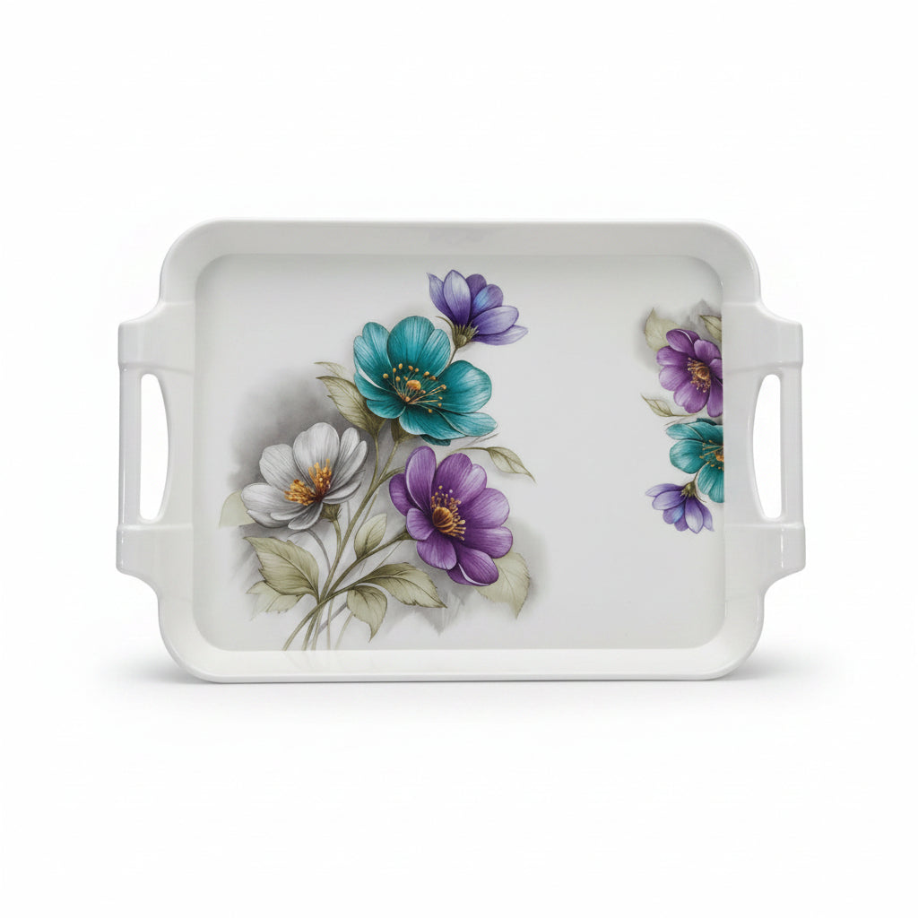 3-Piece Nested Melamine Food & Drink Serving Tray Set
