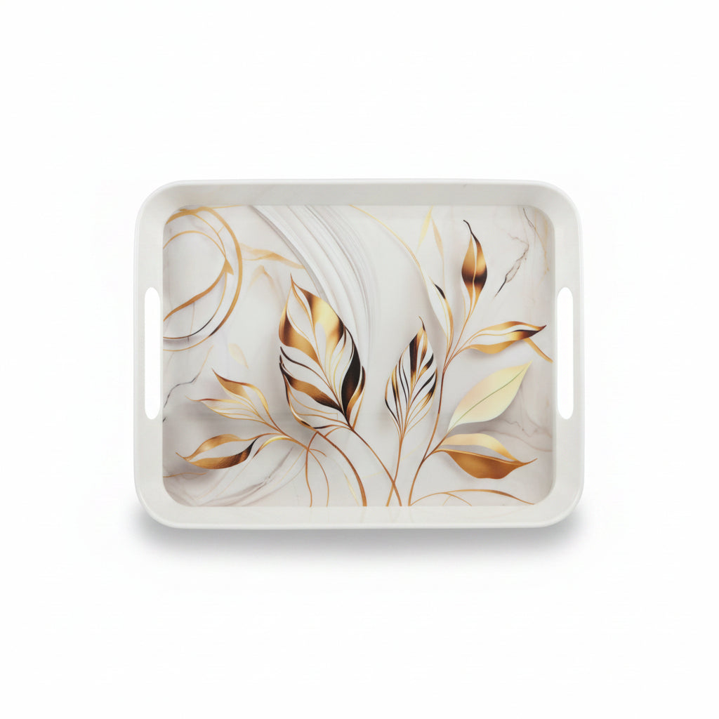 3-Piece Rectangular Melamine Tray Set | Turkish Glaze