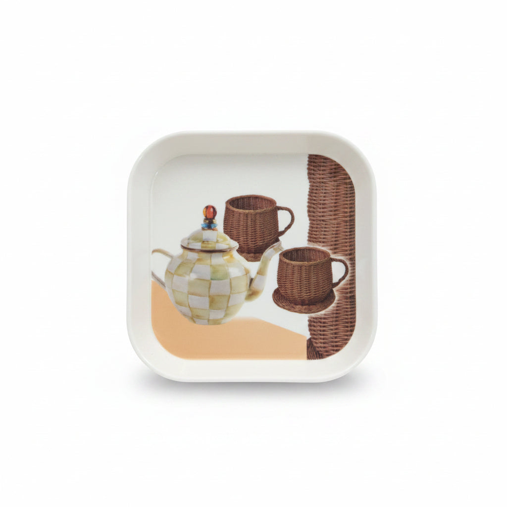 3-Piece Square Melamine Serving Tray Set | 12" Large