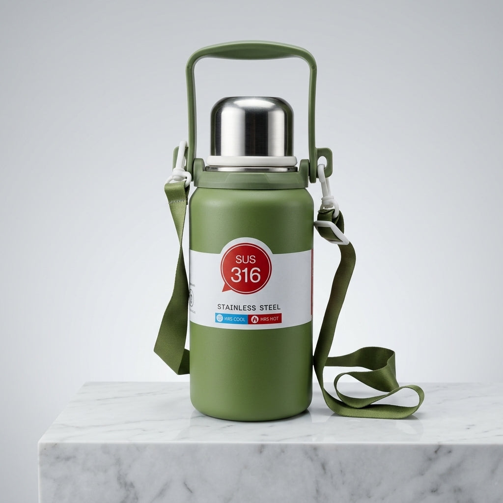 Premium SUS 316 Stainless Steel Vacuum Flask | 1000ml High-Capacity Travel Thermos