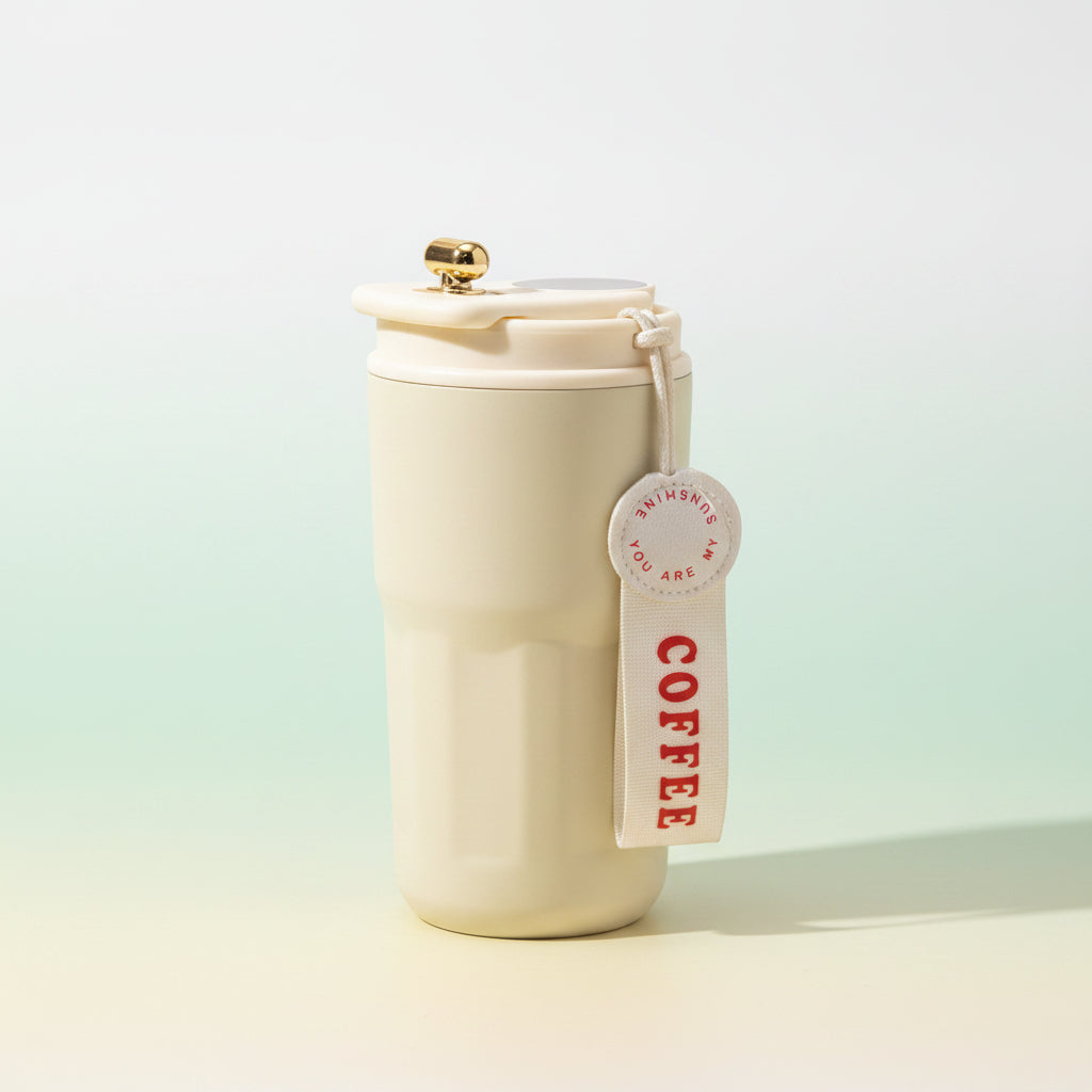 Smart Coffee Tumbler with Temperature Display | Travel Mug + Strap