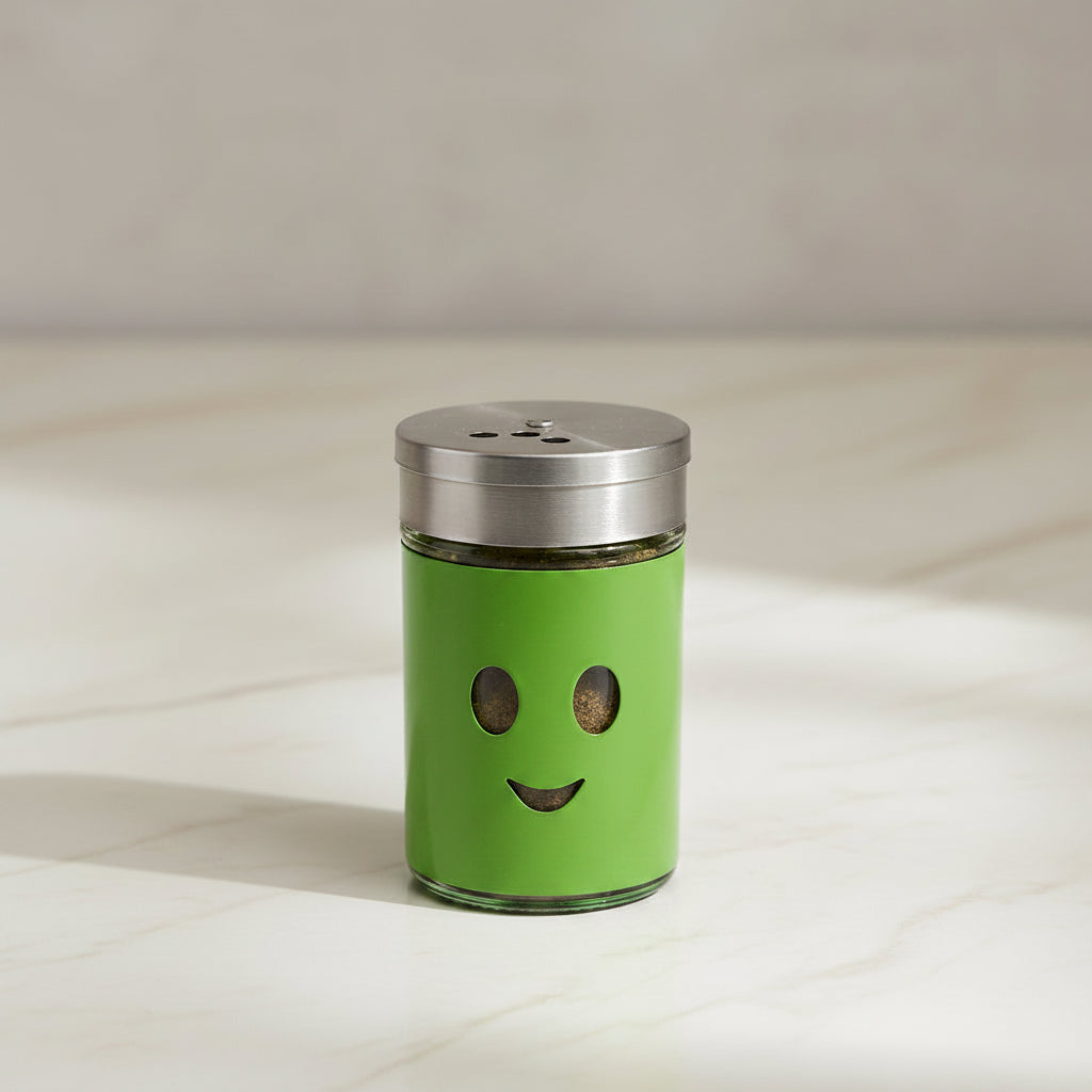 Smiley Face Spice Shaker | Cute Adjustable Salt & Pepper Jar