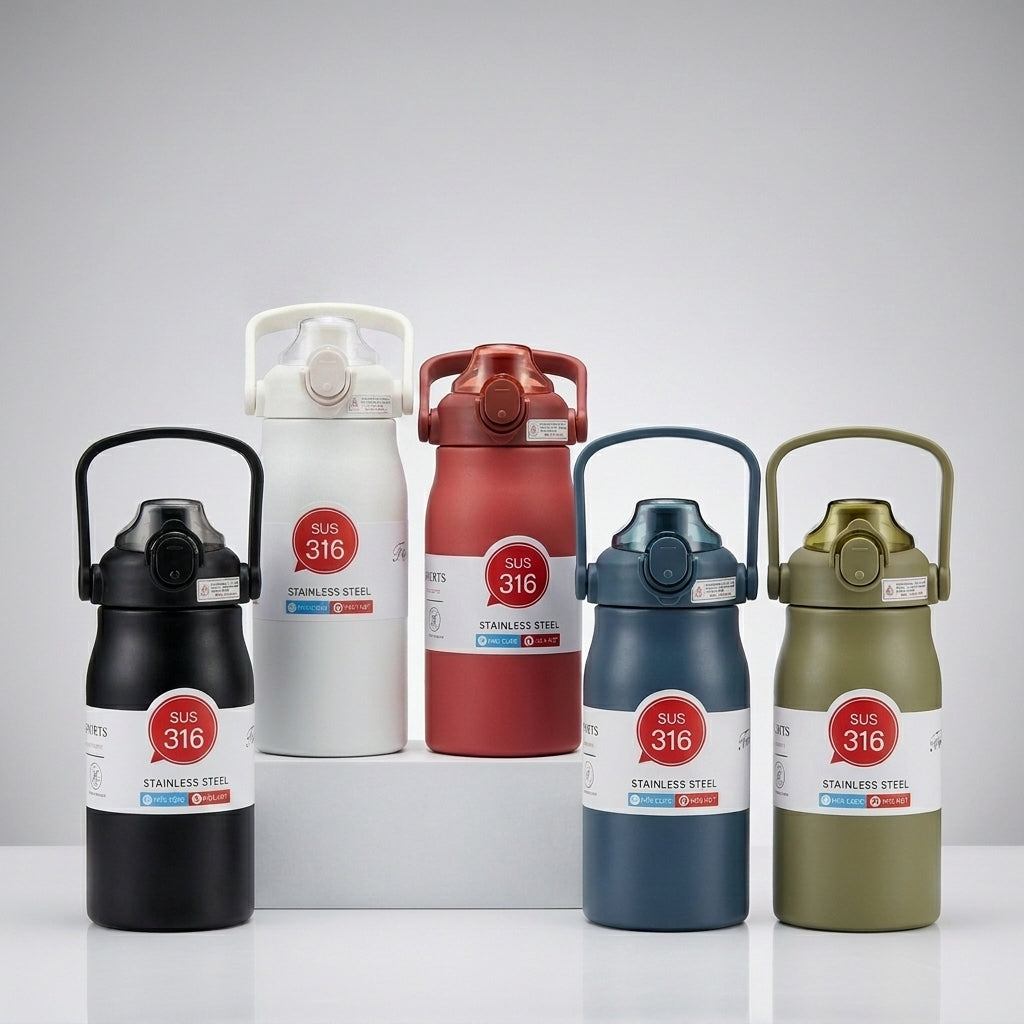 Premium SUS 316 Stainless Steel Vacuum Flask | Insulated Hot & Cold Sports Thermos