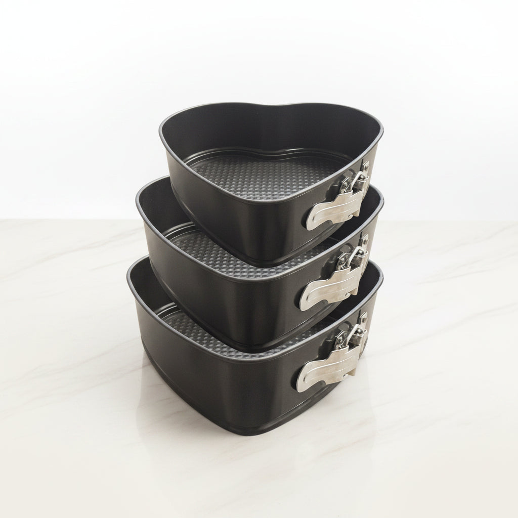 Deep Heart Cake Pan | Non-Stick Fluted Tin for Layered Cakes