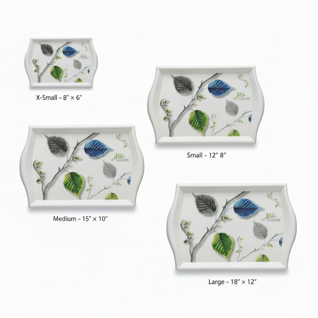 4-Piece Nested Melamine Serving Tray Set