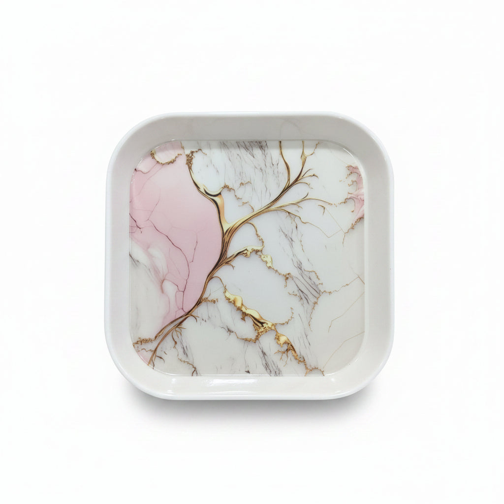 3-Piece Square Melamine Serving Tray Set | 12" Large