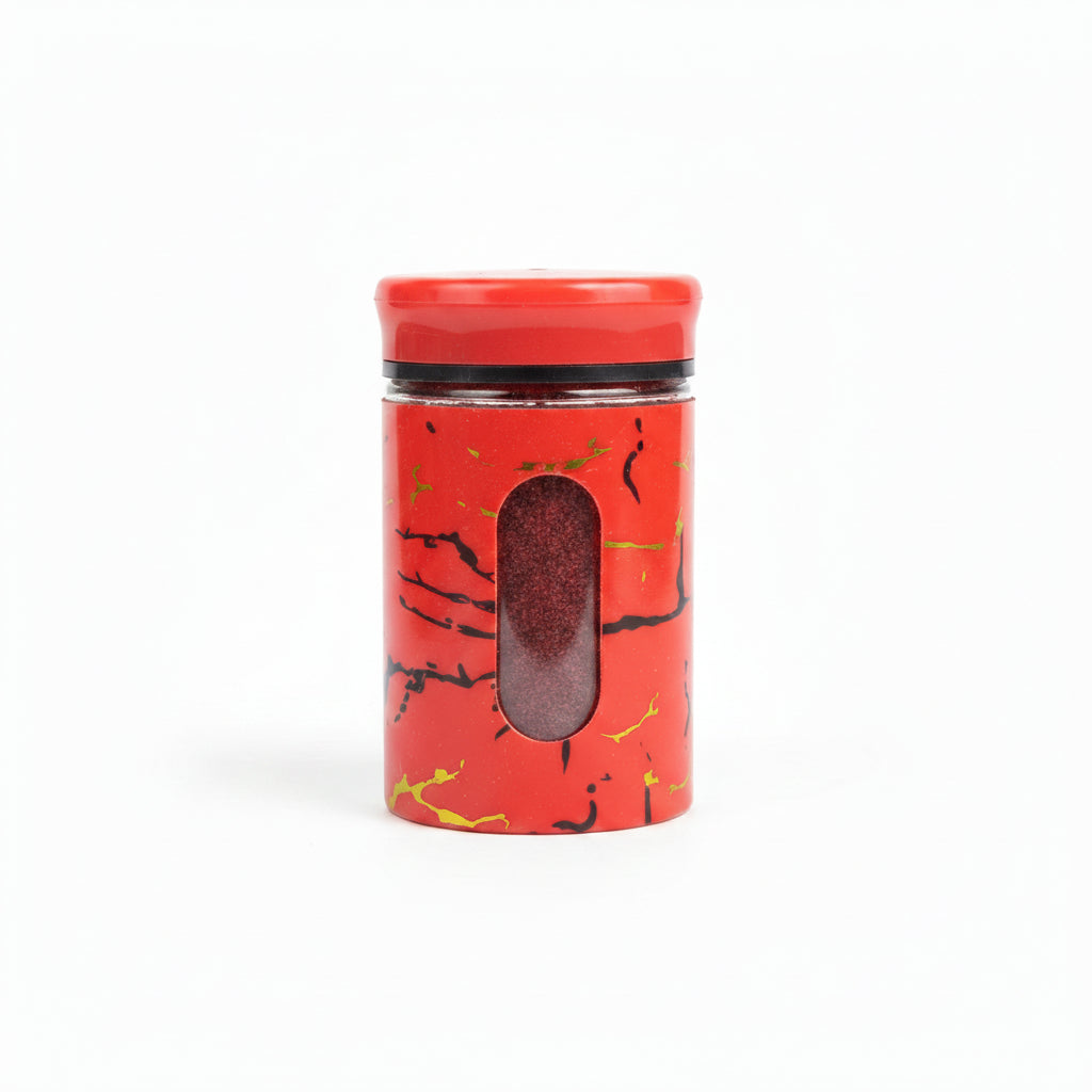 Marble-Pattern Spice Shaker | Glass Salt & Pepper Jar with Window